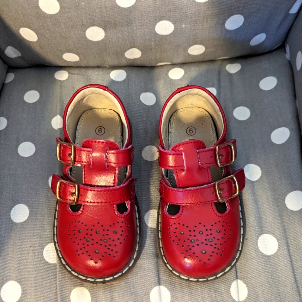 L'amour red Beatrix double strap shoes